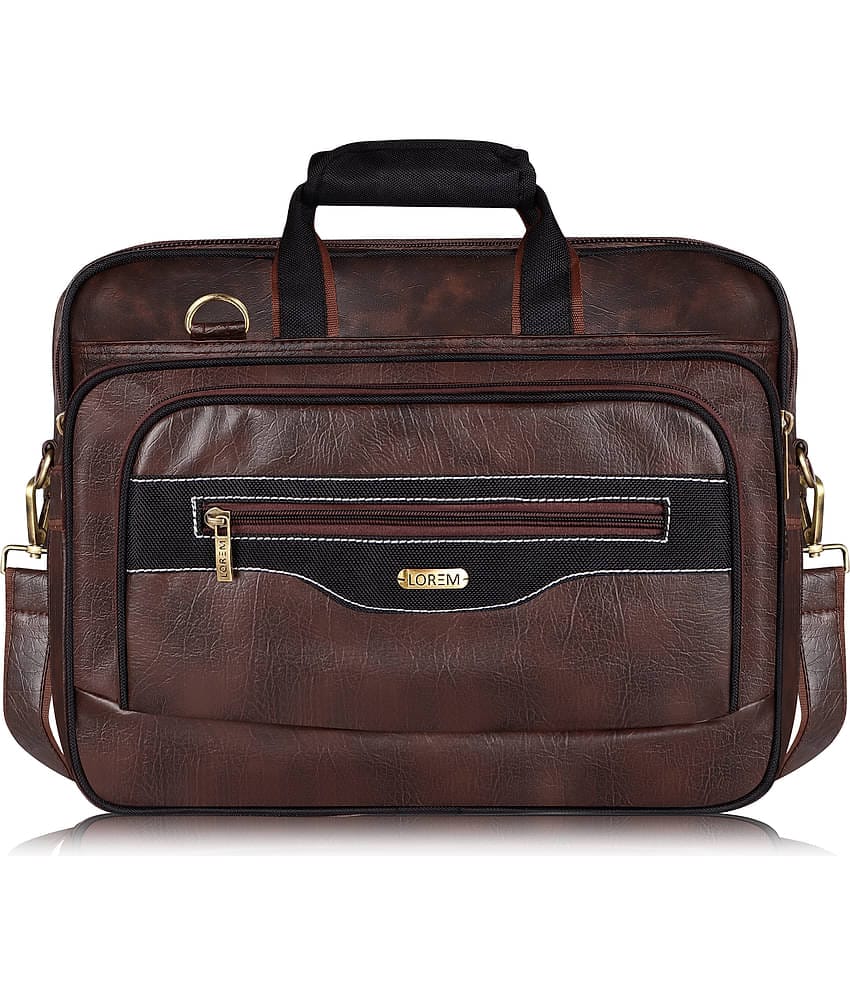 Lorem Brown Colorblocked Messenger Bag