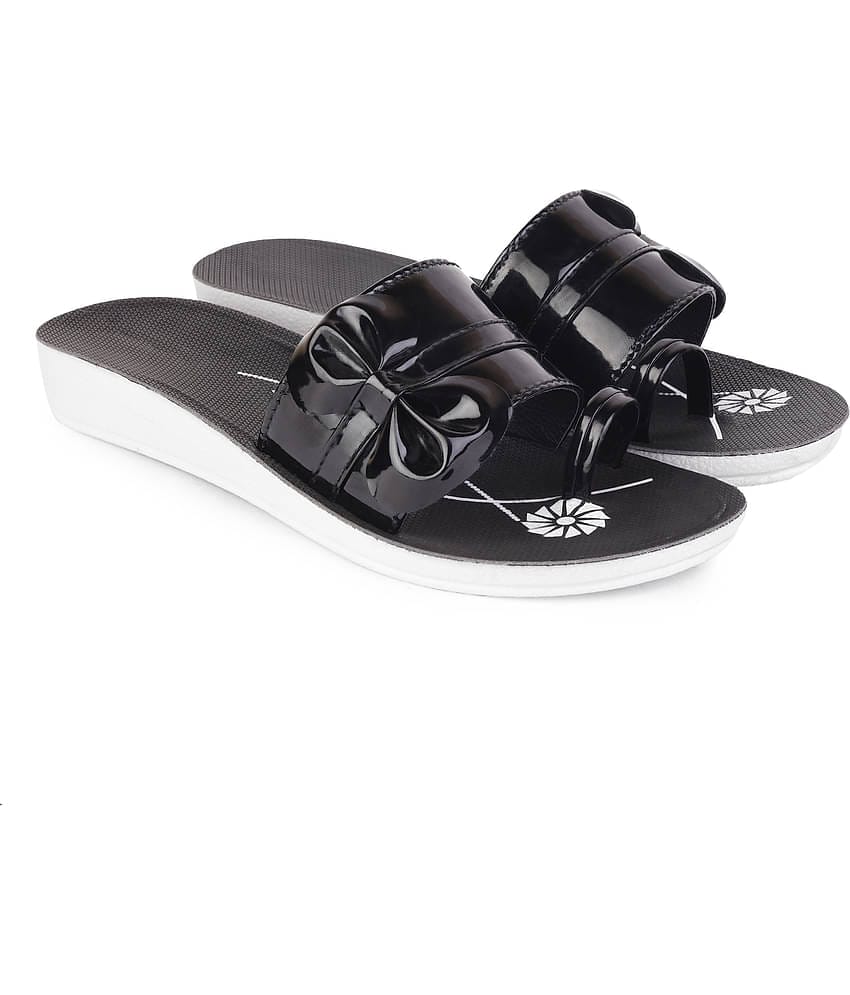 PENNEN Black Women's Thong Flip Flop