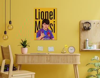 "Lionel Messi- Barcelona"- Shiny & Sturdy Metallic Poster  Art That Pops & Sticks-A3