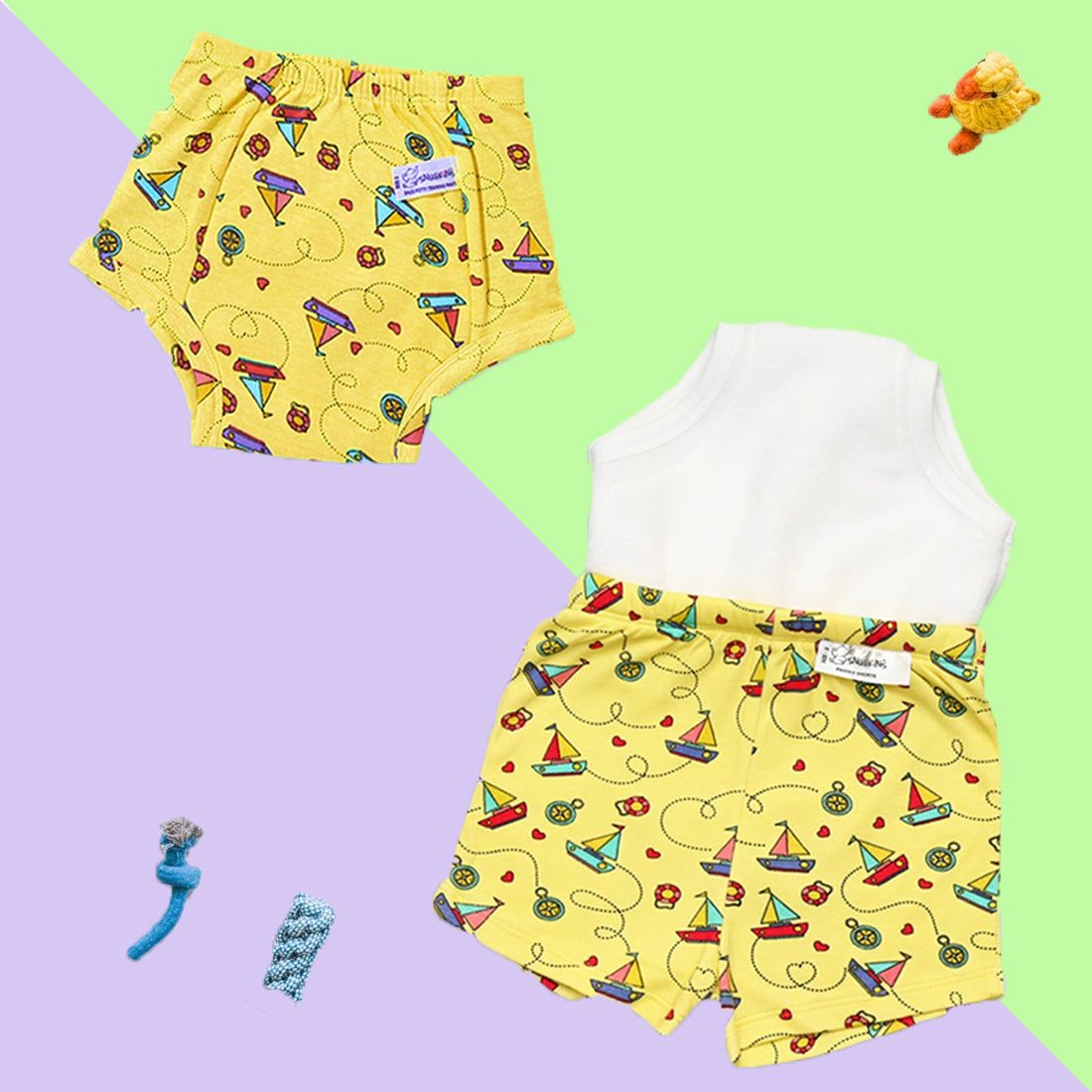Potty Training Pants & Shorts for Toddlers, Boys and Girls - Sailing Hearts-Size 1 (1-2 years)