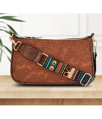 Lychee Bags Sling Bag PU Set of 1 ( Rust )