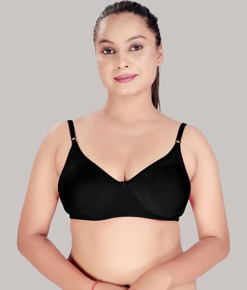 HAYA Cotton Non Padded Women's Plunge Bra ( Black )