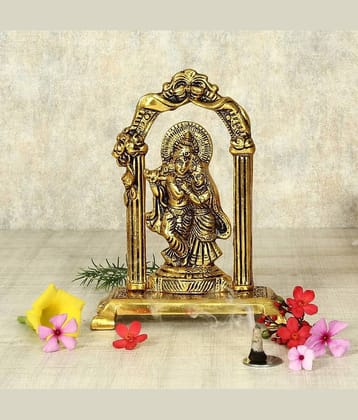 KridayKraft Aluminium Radha Krishna Idol ( 5.7 cm )