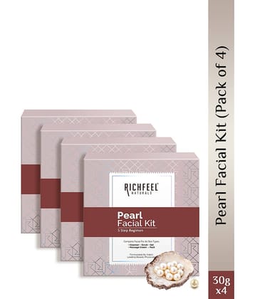 Richfeel Pearl 1 Time Use Facial Kit For Normal Skin Pearl 4 ( Pack of 4 )
