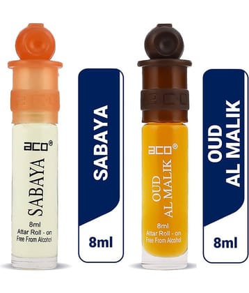 aco perfumes Sabaya  & oud al malik  Concentrated  Attar Roll On 8ml COMBO SET