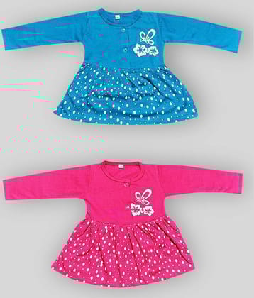 Babeezworld Pack of 2 Baby Girls Cotton Tops ( Multi )
