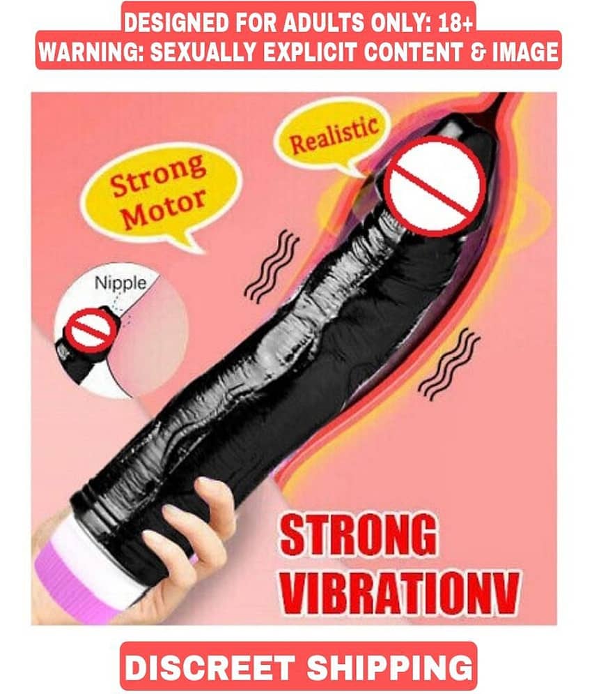 CRAZYNYT-WAVES OF PLEASURE 8"STUD BLACK VIBRATING DILDO- G Vibrator G Sp*ot Black Dildo Rabbit Female Adult Sex Toy