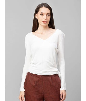 Globus - Off White Viscose Women's Wrap Top ( Pack of 1 )