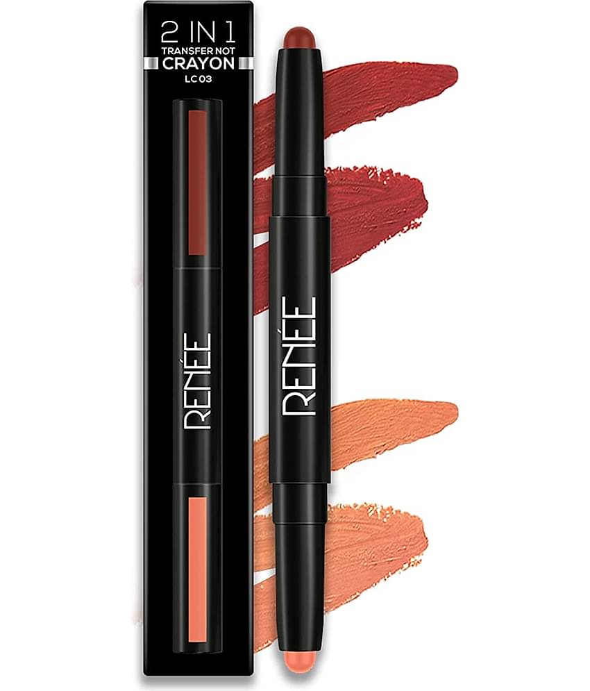 RENEE 2 In 1 Transfer Not Crayon, Matte Lip Color with 1 Light & Dark Shades, LC 02, 4gm