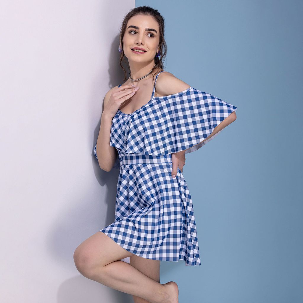 Printed Swimming Costume SW1978 with Attached Shorts