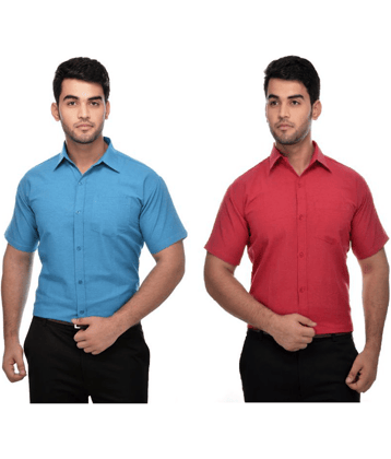 DESHBANDHU DBK Cotton Regular Fit Half Sleeves Men's Formal Shirt - Multi ( Pack of 2 )