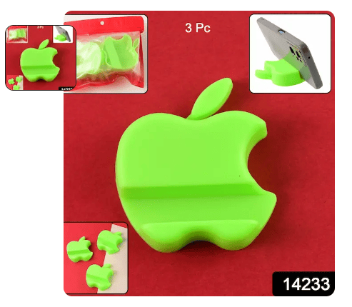 Apple-Shaped Plastic Mobile Phone Holder (3 Pc & mix color)