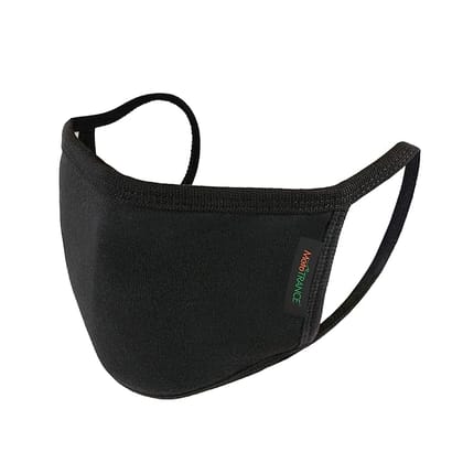 Mototrance Trendy Cotton Washable Reusable Face Mask for Men/Women - Black (Made in INDIA) Set of 2-Black