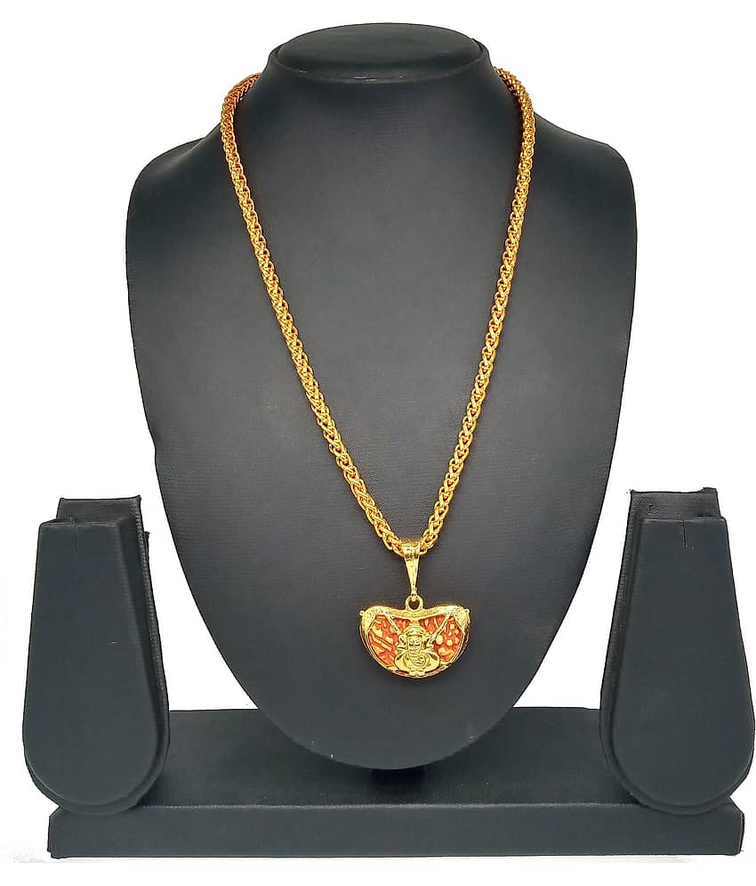 SHANKHRAJ MALL GOLD PLATED PENDANT AND CHAIN FOR MEN OR BOYS-100166