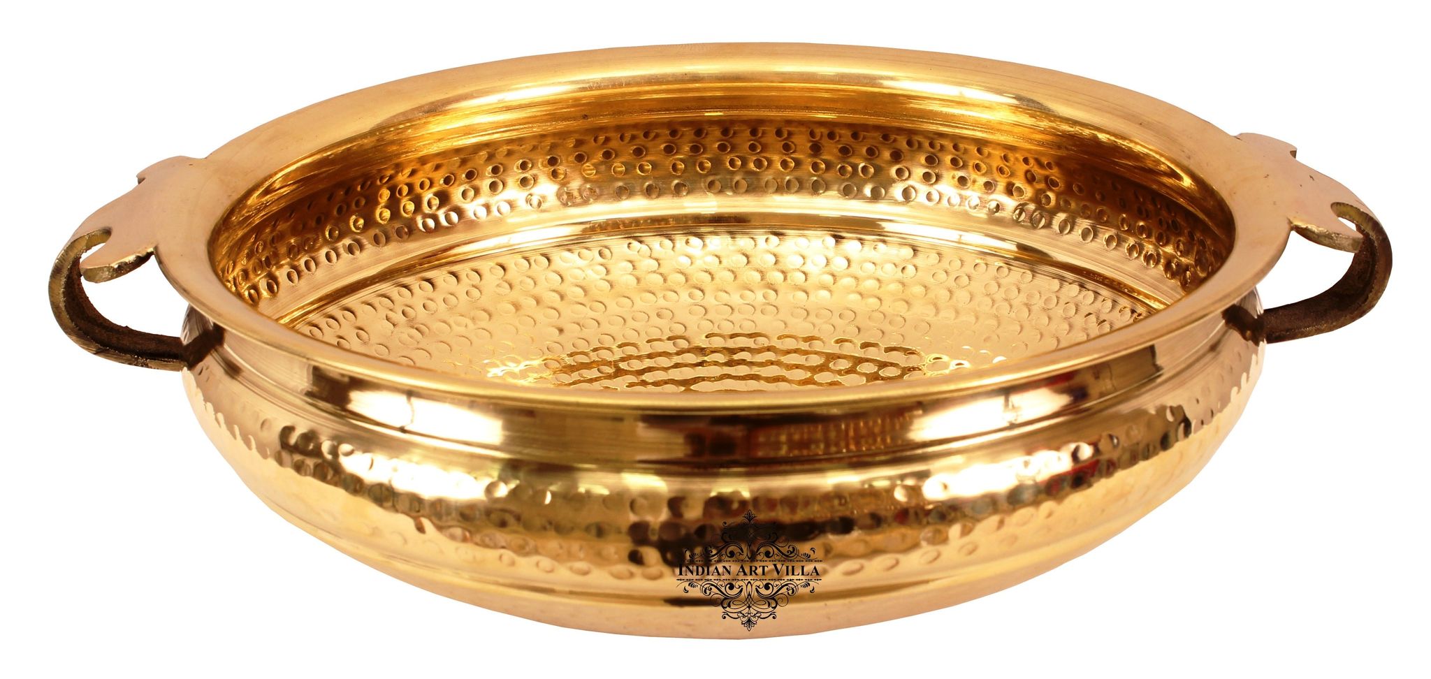Indian Art Villa Pure Brass Hammered Design Urli/Decorative Bowl/Decorative Platter, Home Décor & Festive Item-7000ml