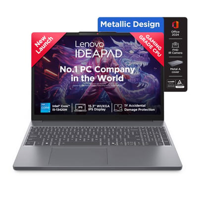 Lenovo IdeaPad Slim 3 13th Gen Intel Core i5-13420H 15.3"(38.8cm) WUXGA IPS Laptop(16GB RAM/512GB SSD/Win 11/Office Home 2024/Backlit/1Yr ADP Free/Top Metal Cover & IR Camera/Grey/1.6Kg), 83K100CGIN Lenovo IdeaPad Slim 3 13th Gen Intel Core i5-13420H 15.