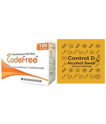 Sd Codefree 100 Strips+100 Control D Alcohol Swabs