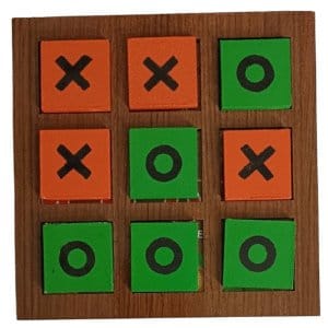 Handicraft Exim Wooden Tic-Tac-Toe Board Game | Classic Strategy Game | Family Fun