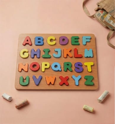 Handcrafted Wooden ABCD Puzzle Board (Large) – Educational Learning Toy