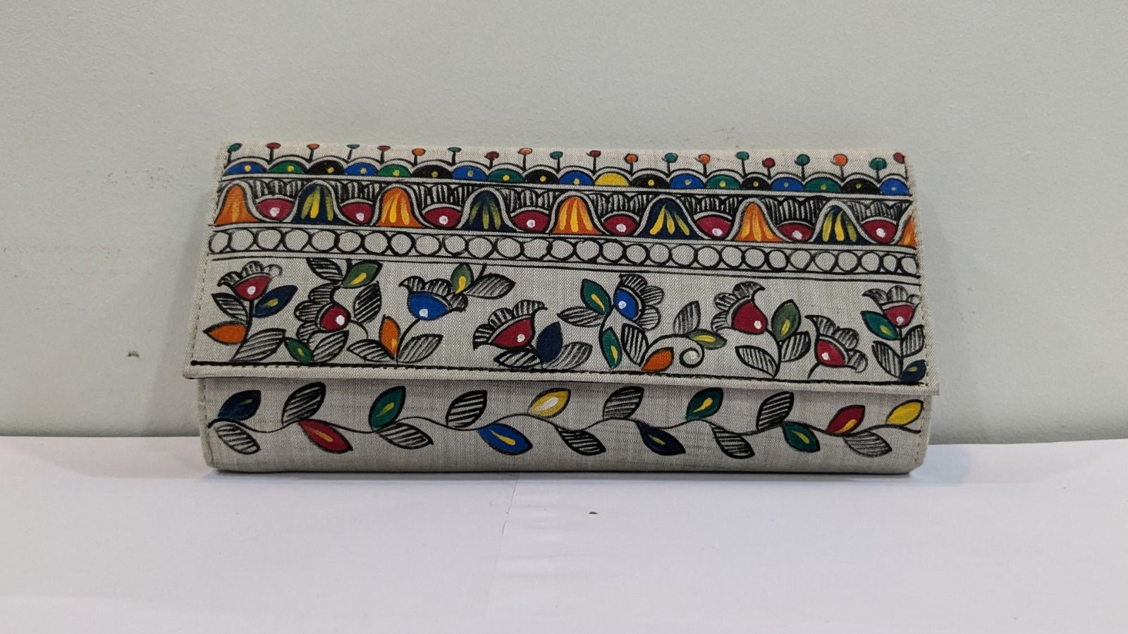Kalakrishta Clutch - Khadi Cotton Grey