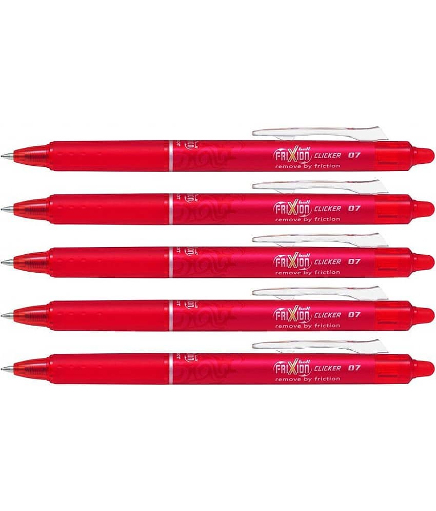 Pilot Frixion RT Clicker Ball Pen Red Pack of 5