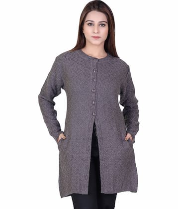 Ogarti Acrylic Grey Buttoned Cardigans - Single