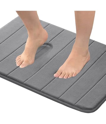 HEXA HUB Gray Cotton Rectangular Floor Mat ( Pack of 1 )