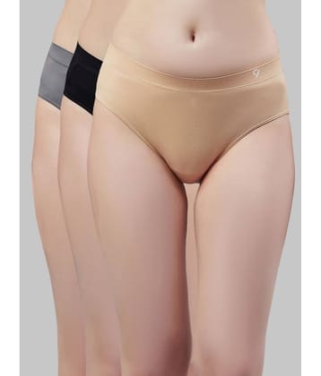 C9 Airwear Pack of 3 Nylon Solid Women's Hipster ( Multicolor )