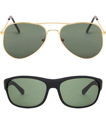 Kanny Devis - Gold Pilot Sunglasses ( Pack of 2 )
