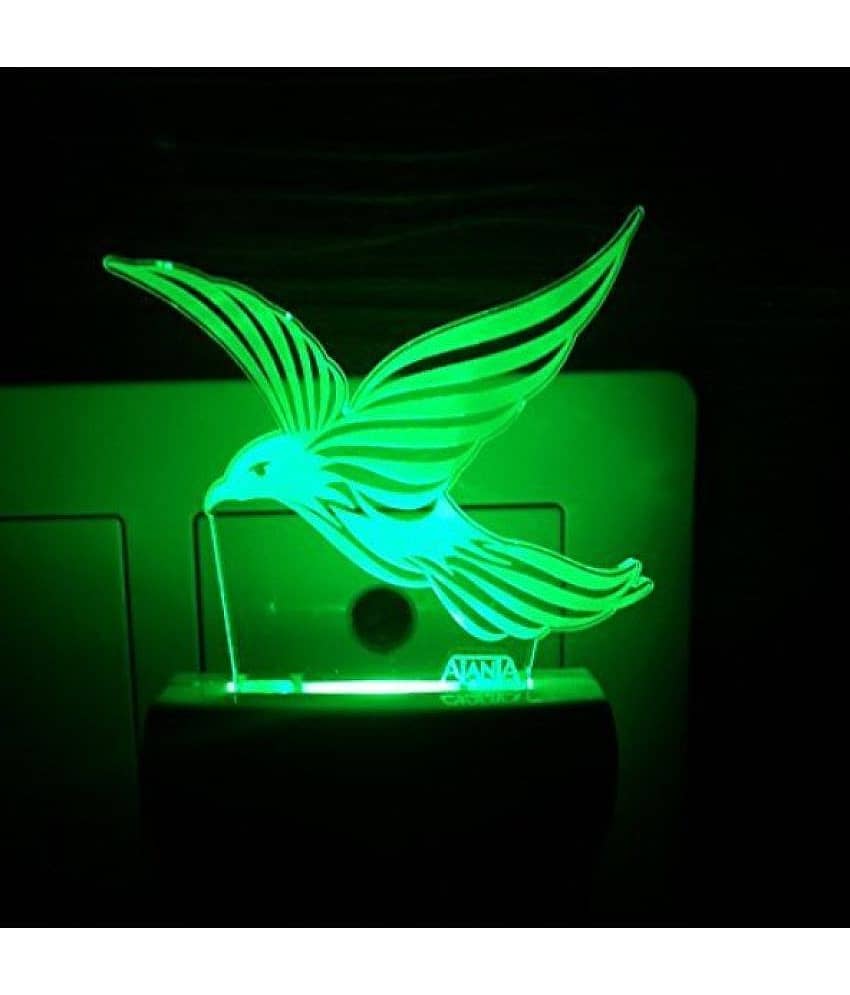 Ajanta BIRD CODE : 2025 3D Night Lamp Green - Pack of 1