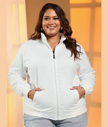PLUS PARADISE Women Bomber Jacket ( White )