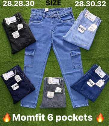 Mom Fit 6 Pockets Denim Jeans