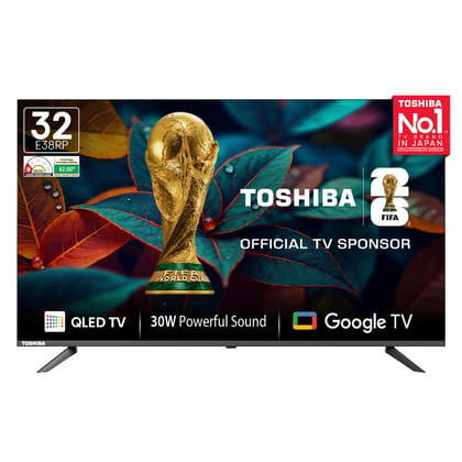 Toshiba 80 cm (32 Inches) HD Ready Smart QLED Google TV | 30W Powerful Speaker | Super Bright Panel | Dolby Audio | HDR 10 | Voice Control | 32E38RP (Black) Toshiba 80 cm (32 Inches) HD Ready Smart QLED Google TV | 30W Powerful Speaker | Super Bright Pan