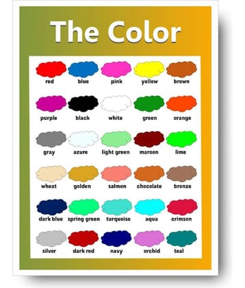 Photojaanic Colors Chart - Early Learning Educational Posters For Children: Perfect For Kindergarten, Nursery and Homeschooling 16X12inc, 300GSM Thick