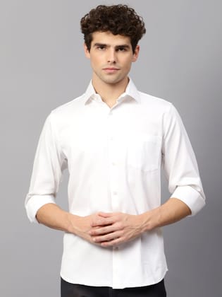 Premium Cotton Lycra Satin White Shirt-S-38