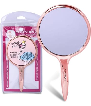 Majestique Handheld Mirror With Handle, Perfect for Vanity, Decorative and Travel Use - Multicolor