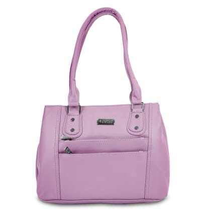 Jothi Duvera Premium Womens Handbag | 3-Compartment Synthetic Leather Tote | Tumbled Matte Finish | Water-Resistant | Soft Base | Lavender