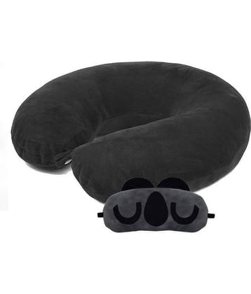 JUZZII Black Neck Pillow,Eye Shade ( Pack of 2 )