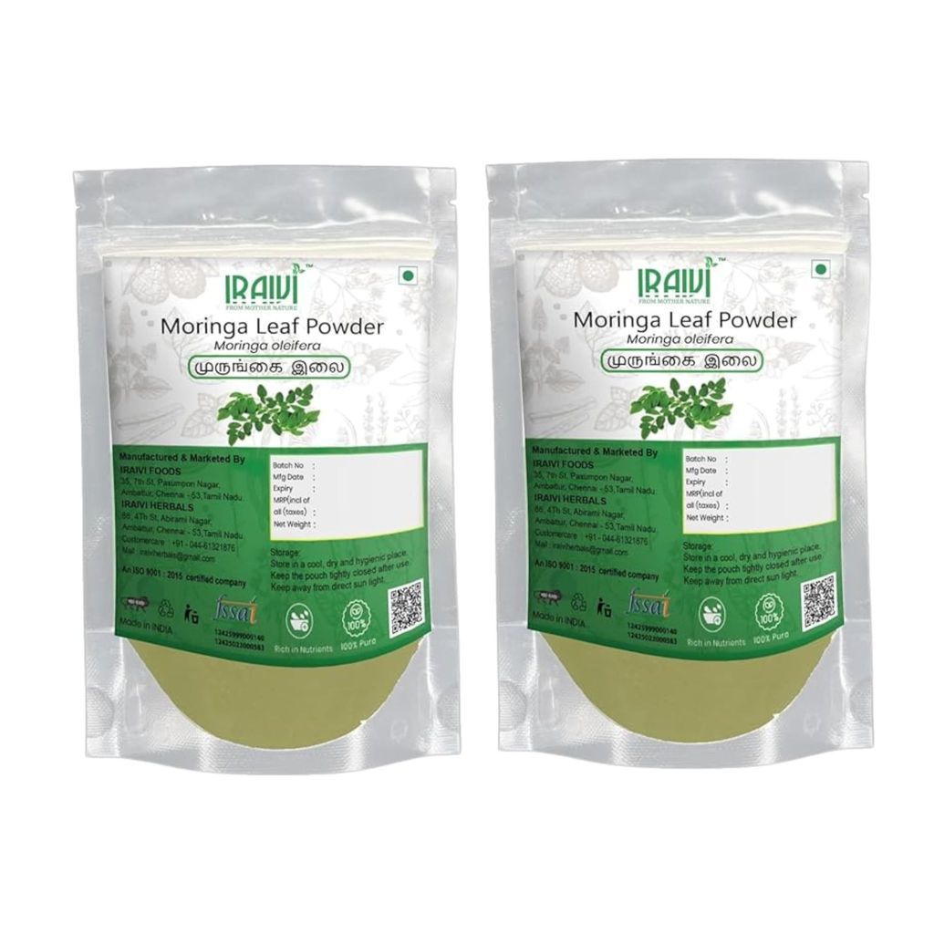 IRAIVI Premium Moringa Leaf Powder-200g | Murungai | Sahjan | Mulaga | Nugge | Muringa | Nutrient Rich Superfood for Wellness