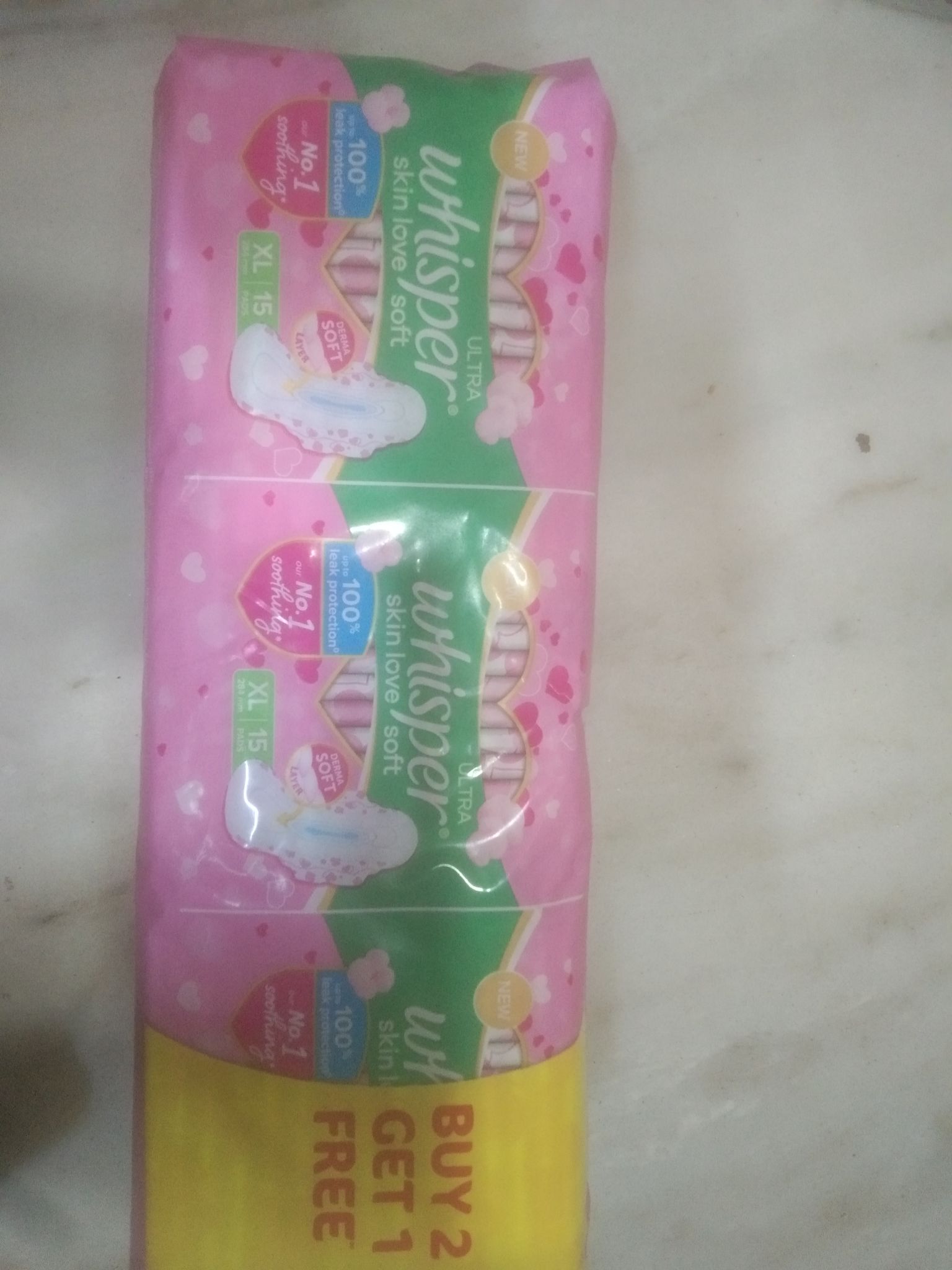 Whisper Skin love soft Xl 15 buy 2 get 1 free