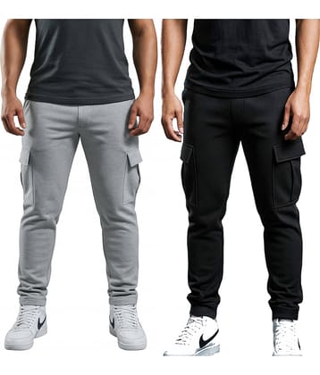 Neduvel Multicolor Cotton Men's Joggers ( Pack of 2 )