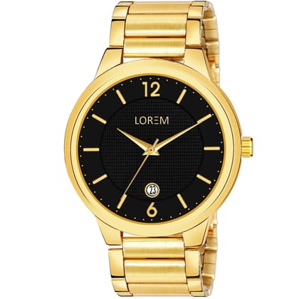 LOREM Black Date Function Casual Analog Watch for Men LR135-UF