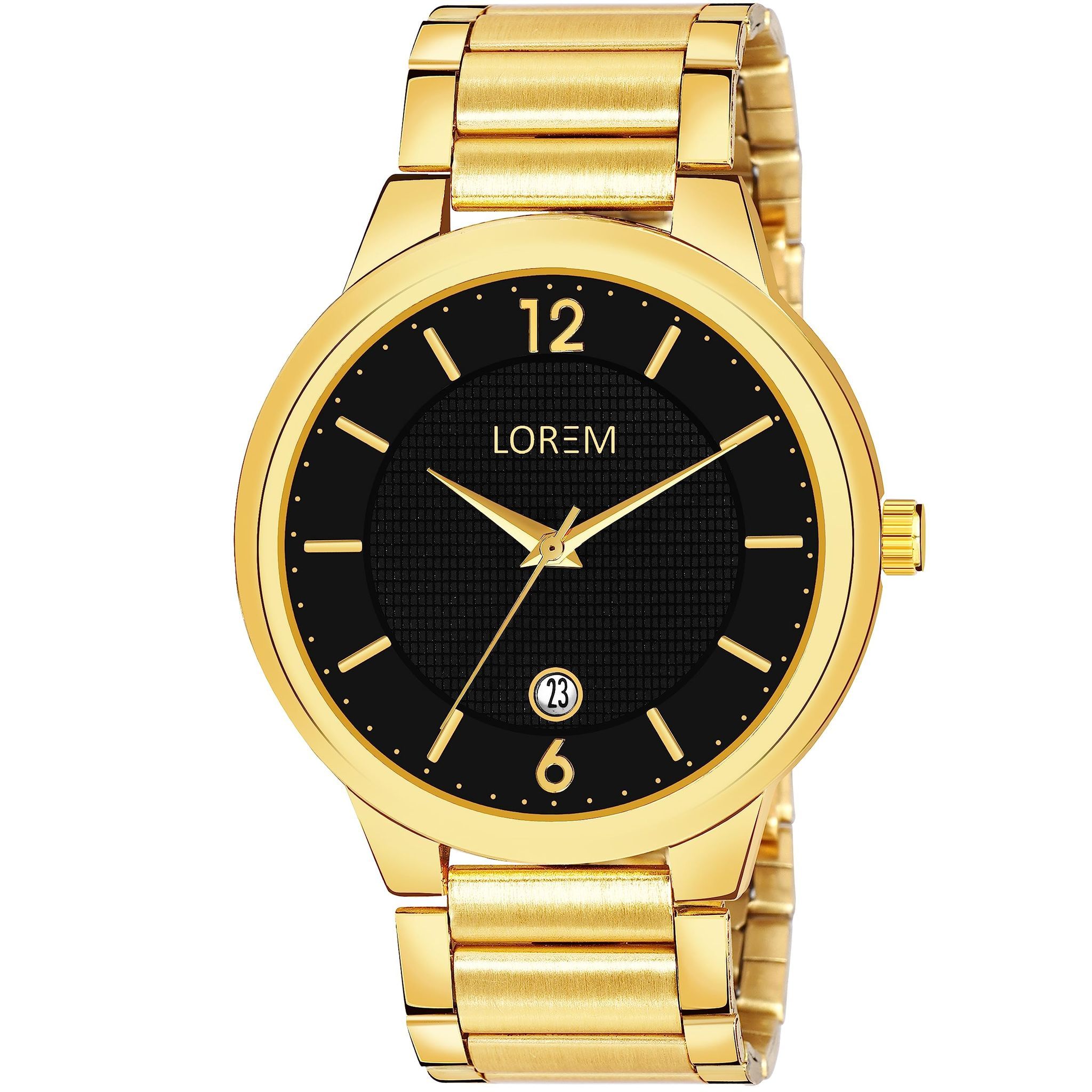 LOREM Black Date Function Casual Analog Watch for Men LR135-UF