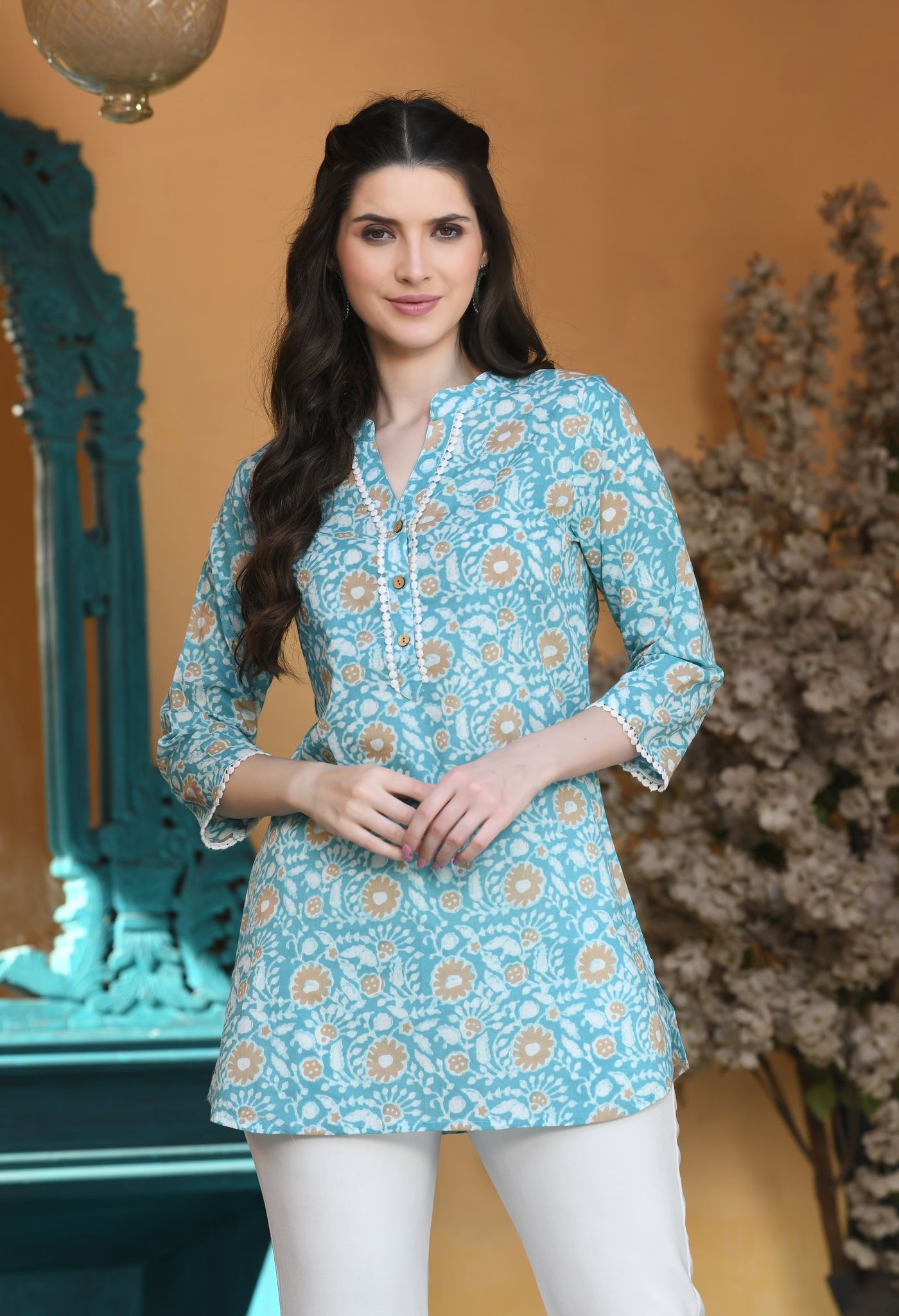 Blue Breeze Cotton Kurta-XS