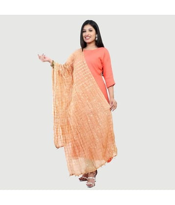 G4Girl - Fluorescent Orange Silk Women's Dupatta - ( Pack of 1 )