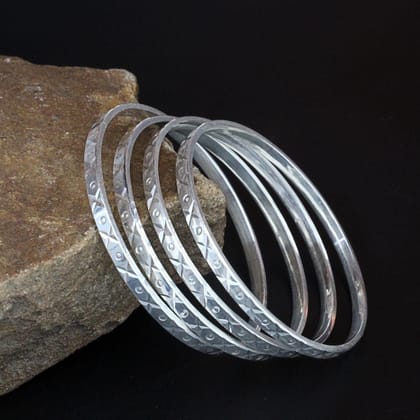 Indian 990 Real Silver Women Bangles Bracelet (Kangan)-5.4 CM (2.12 Inch) 2.2 / 2 pc
