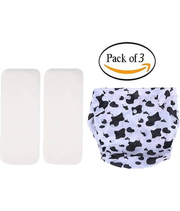 YUTIRITI 3 Pc Combo 1 Pc Printed Adjustable Diaper 2 Pc Diaper Changing Insert Cloth Pad for Babies