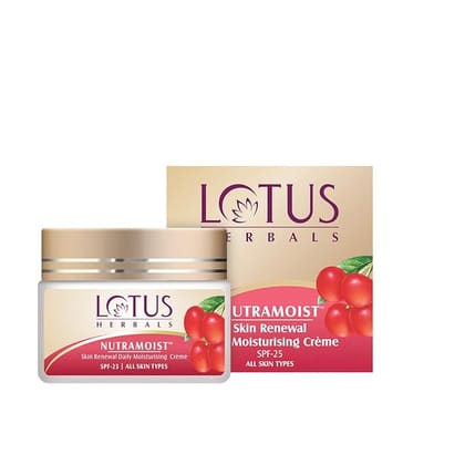 Lotus Herbals SPF 25 Nutramoist Skin Renewal Daily Moisturising Cream, 50g Lotus Herbals SPF 25 Nutramoist Skin Renewal Daily Moisturising Cream, 50g