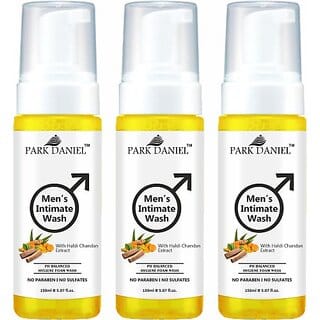 PARK DANIEL Men's Intimate Wash Maintain Ph Balance with Haldi Chandan Pack of 3 of 150ML (3 x 150 ml)