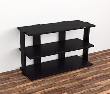 DAS Donato Engineered Wood 3 Tier Shoe Rack Organizer Black Finish DAS Donato Engineered Wood 3 Tier Shoe Rack Organizer Black Finish